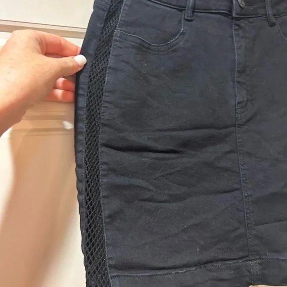 Missguided black denim and mesh mini skirt - Picture 5 of 6